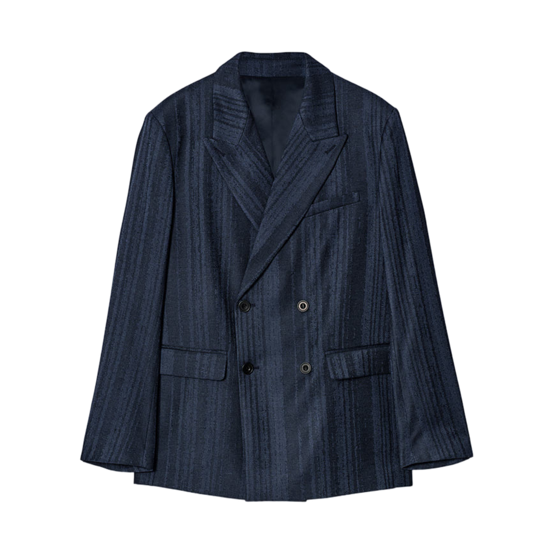 코스 더블 브레스티드 자카드 블레이저 네이비 스트라이프드(COS Double Breasted Jacquard Blazer Navy Striped)