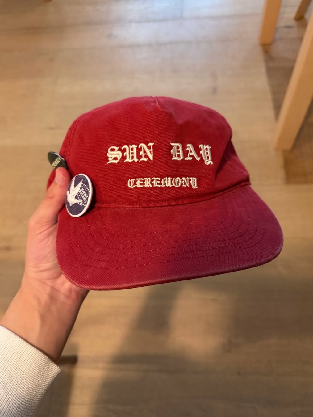 Sunday Ceremony Vintage Washed 5 Panel Cotton Cap - Red 착용 스타일 - 5