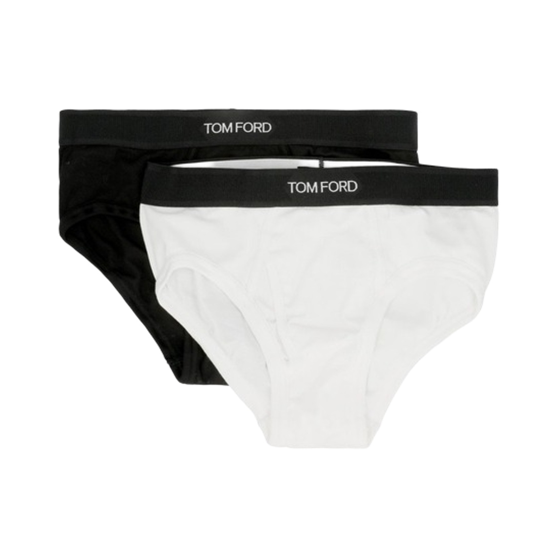 T4XC1-1040-999 Tom Ford Cotton Briefs Black White (2 Pack)