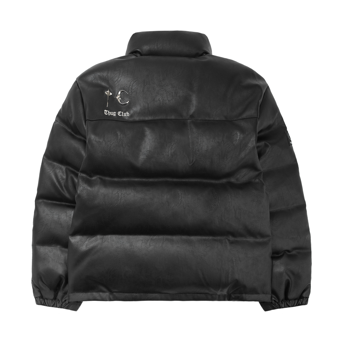 떠그 클럽 레더 퍼퍼 자켓 블랙 (덕 다운)(Thug Club Leather Puffer Jacket Black (Duck Down)) - 2