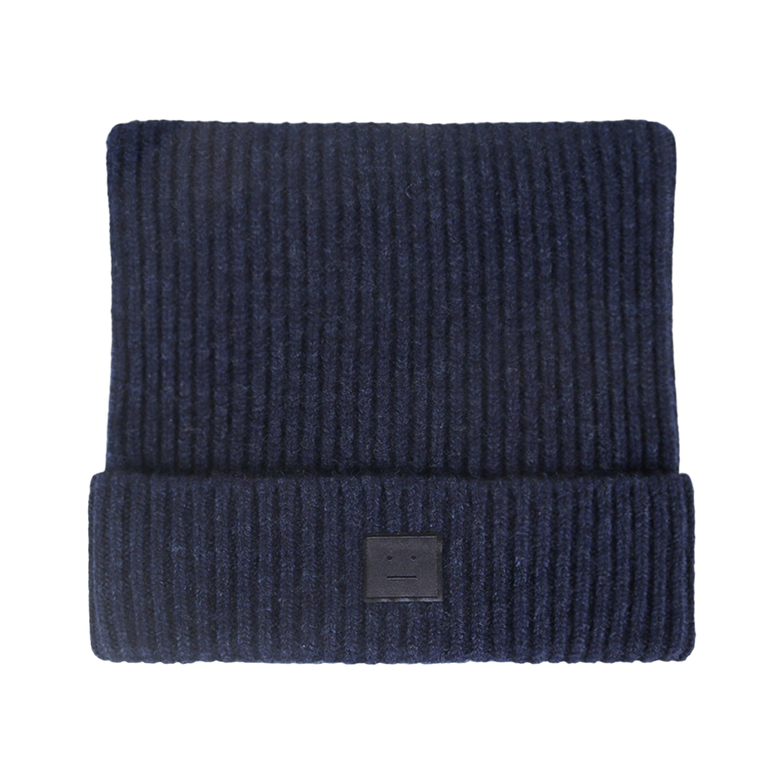 C40426-AHE Acne Studios Face Logo Square Beanie Navy Melange