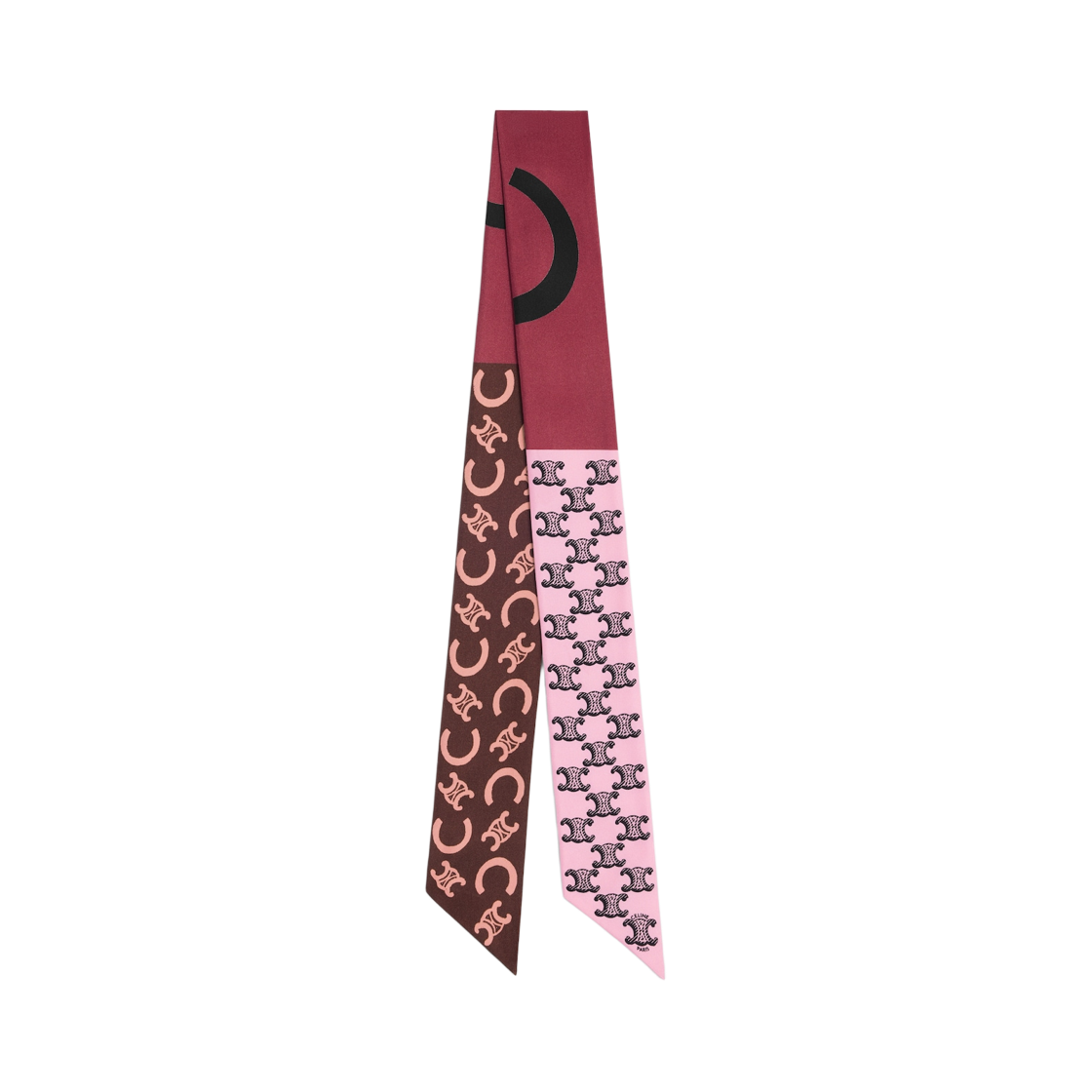 AA0A62W99-FZR5 (W) Celine Lavalliere in Silk Twill Pink Brown