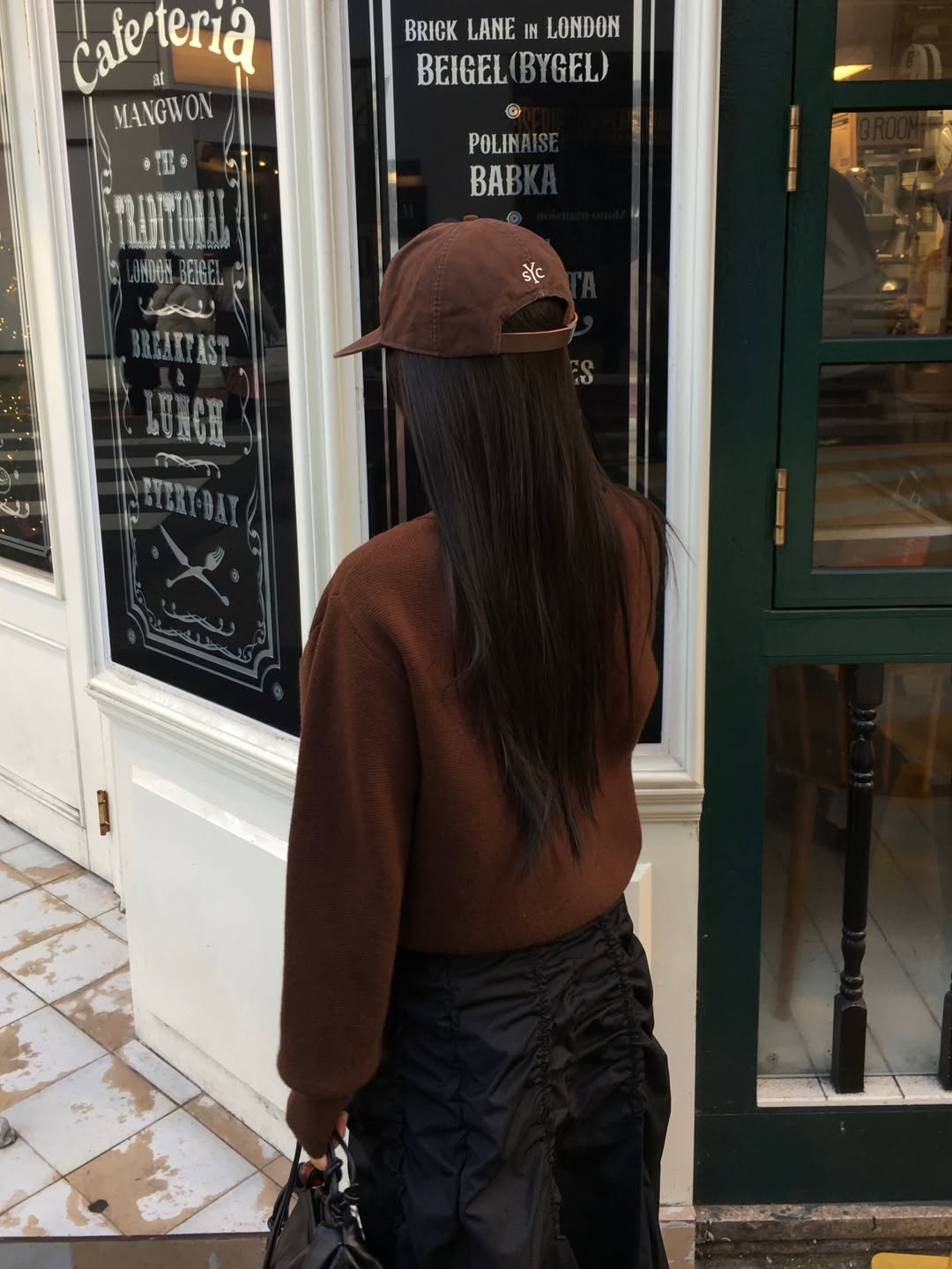 Sunday Ceremony Sy Logo 5 Panel Cotton Cap - Brown 착용 스타일 - 3