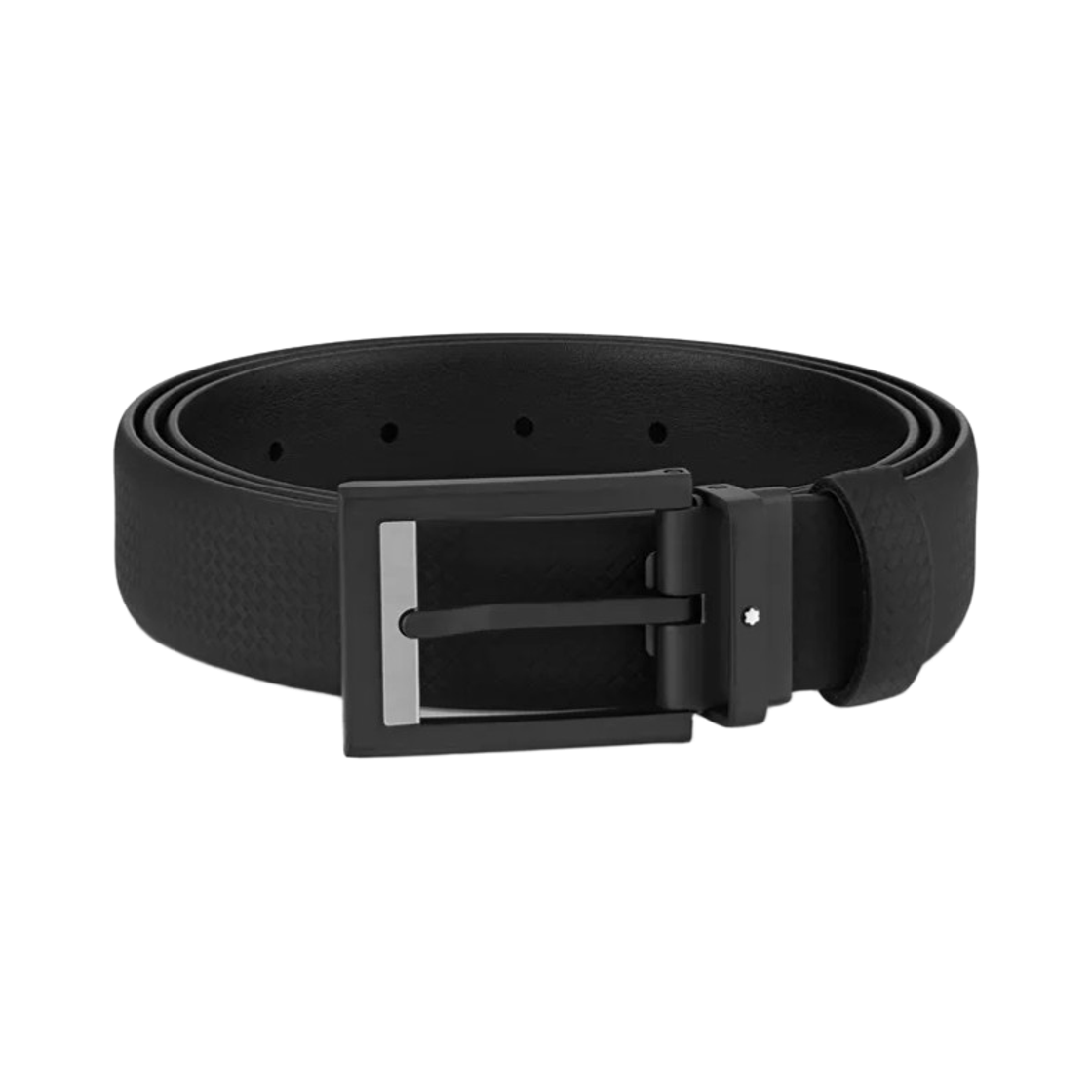몽블랑 렉탱귤러 매트 레더 벨트 블랙(Montblanc Rectangular Matte Leather Belt Black)