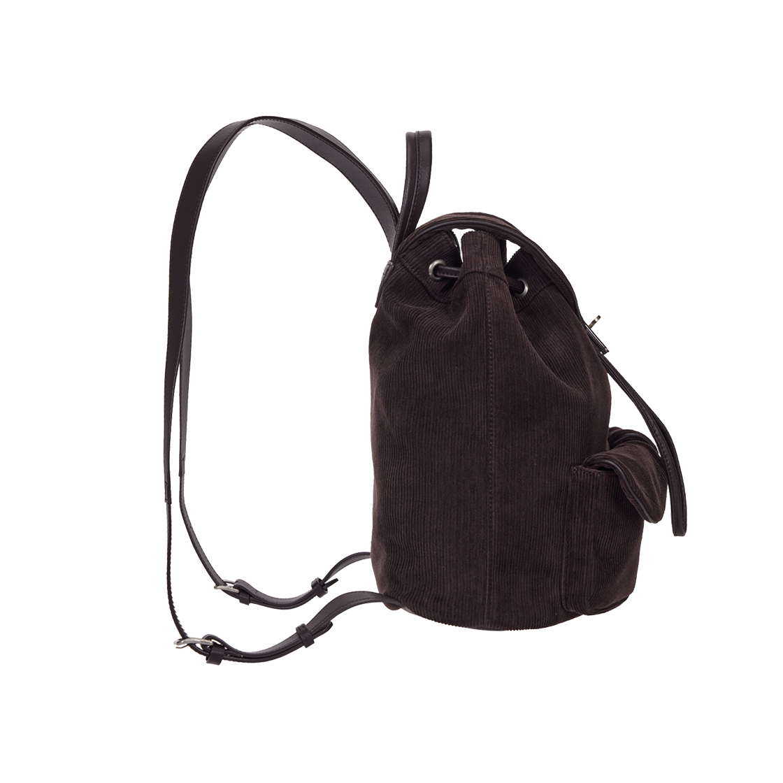 분크 오캄 두 더블 포켓 코듀로이 백팩 미듐 초코브라운(vunque Occam Doux Double Pocket Corduroy Backpack M Choco Brown) - 4