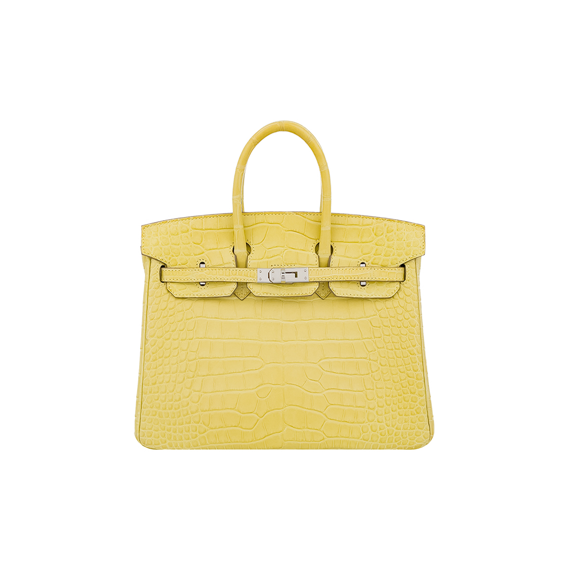 ITLLPHINRO5H Hermes Alligator Birkin 25 Mimosa with Silver Hardware