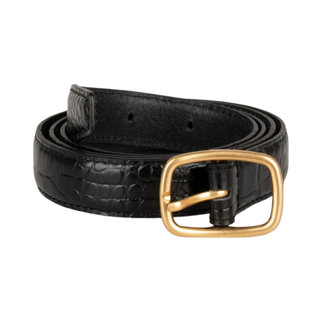아이엘 내로우 벨트 크로코 블랙(Aieul Narrow Belt Croco Black)