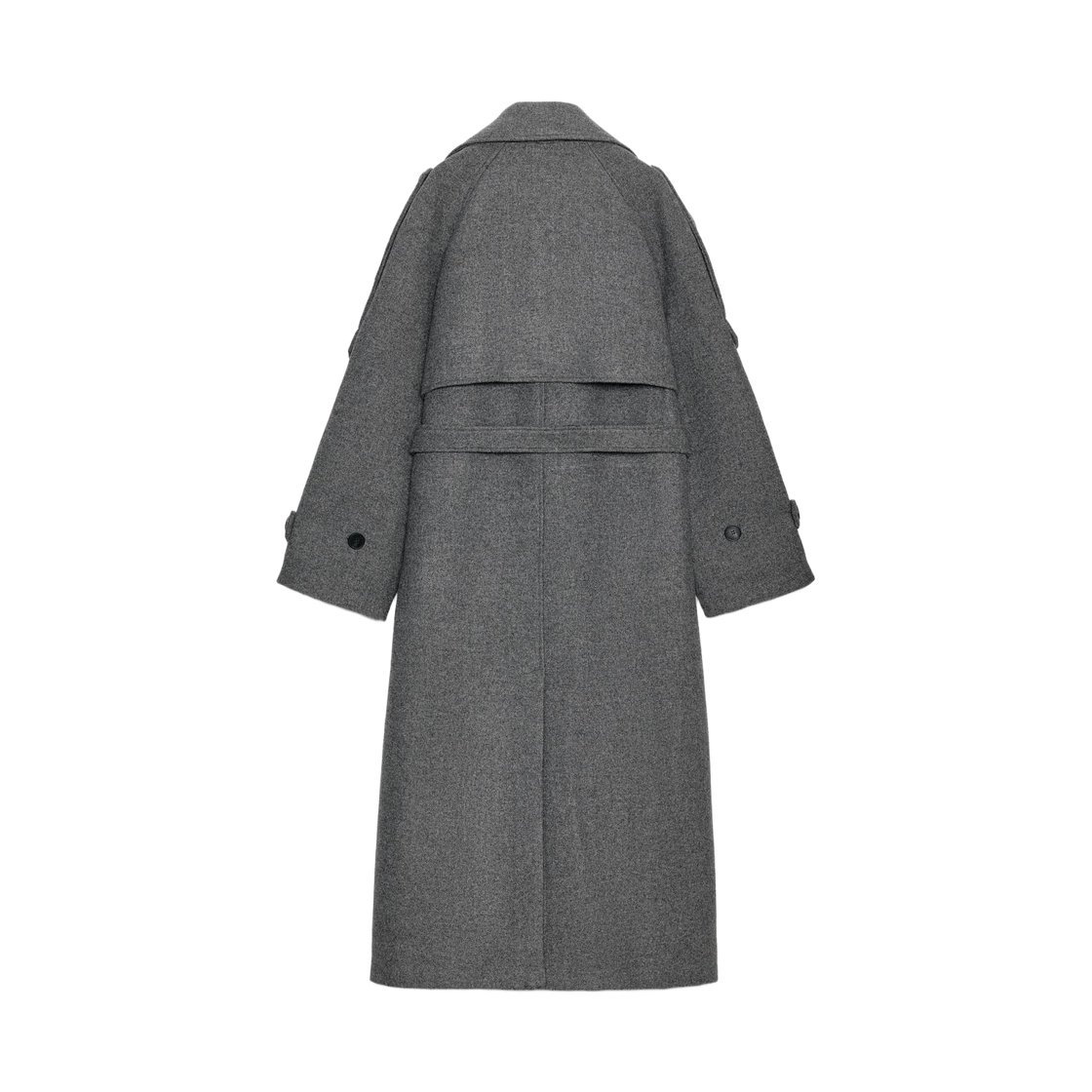 (W) 자라 벨트 더블 브레스티드 코트 그레이((W) Zara Belt Double-Breasted Coat Grey) - 2