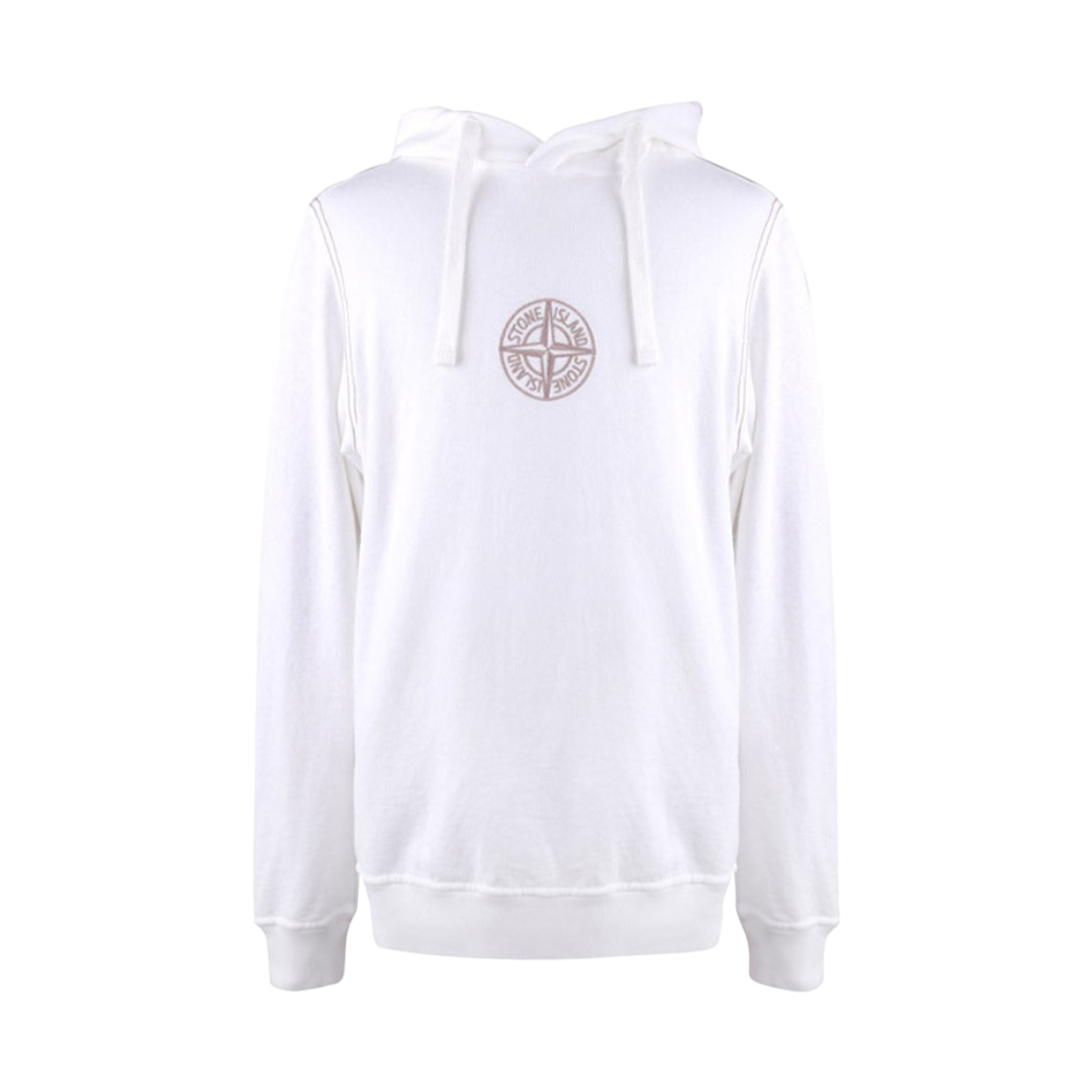 741561159-V0001 Stone Island 61159 Logo Patch Hooded Sweatshirt White - 21SS