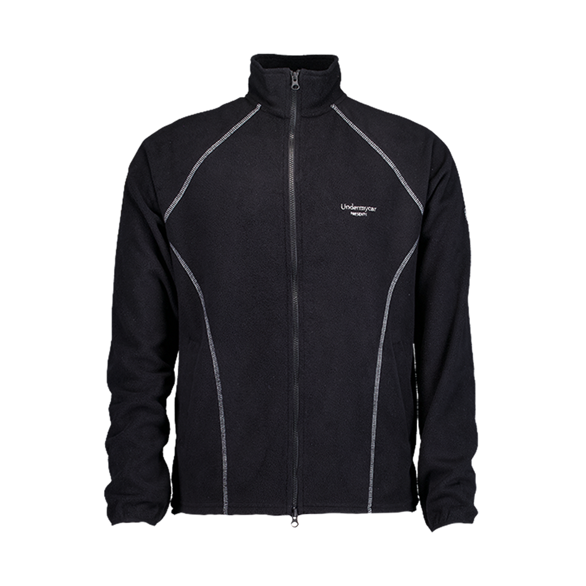 언더마이카 무.159 콤비 지오 라인 플리스 집업 블랙