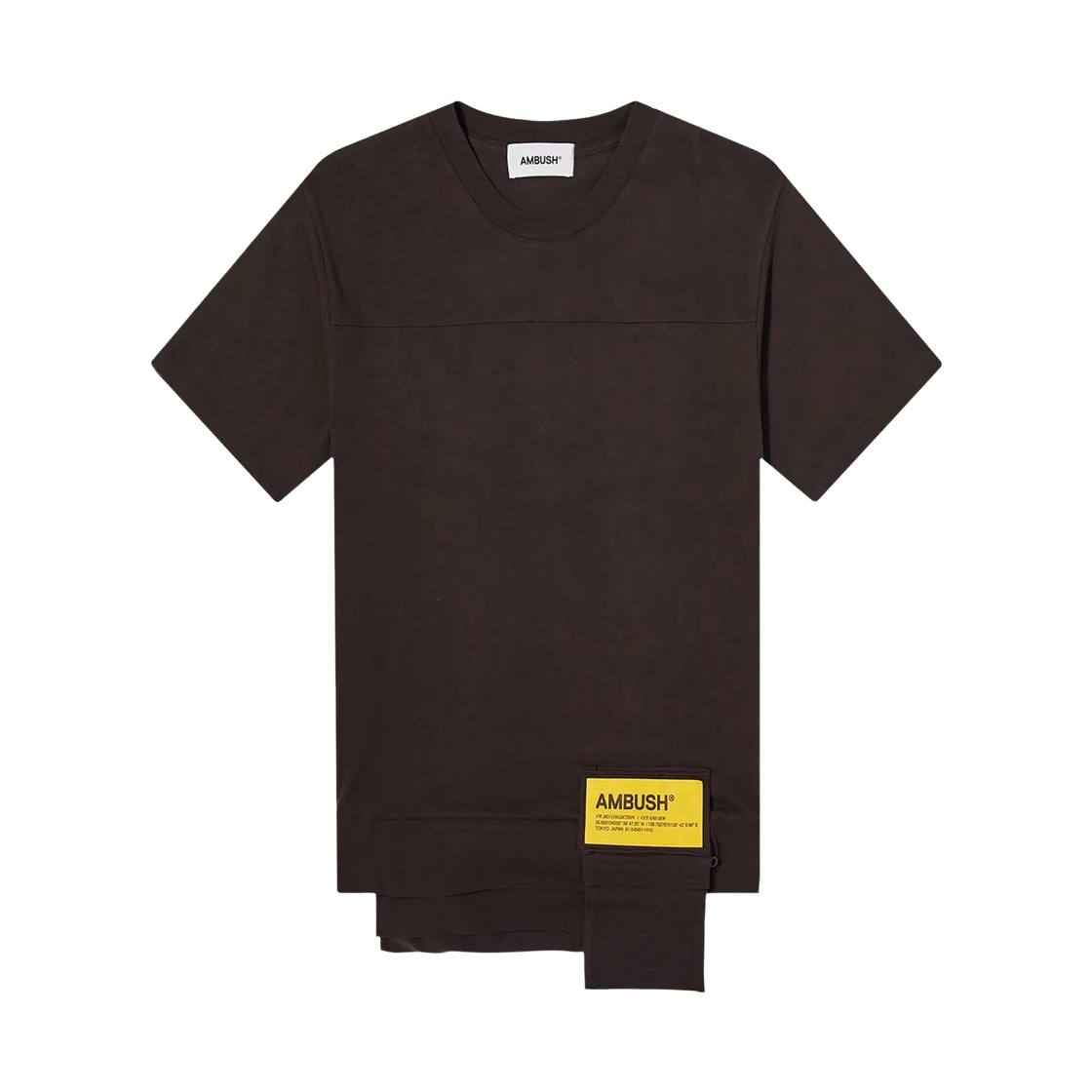 앰부쉬 웨이스트 포켓 티셔츠 초콜릿 토르테 솔라 파워(Ambush Waist Pocket T-Shirt Chocolate Torte Solar Power)