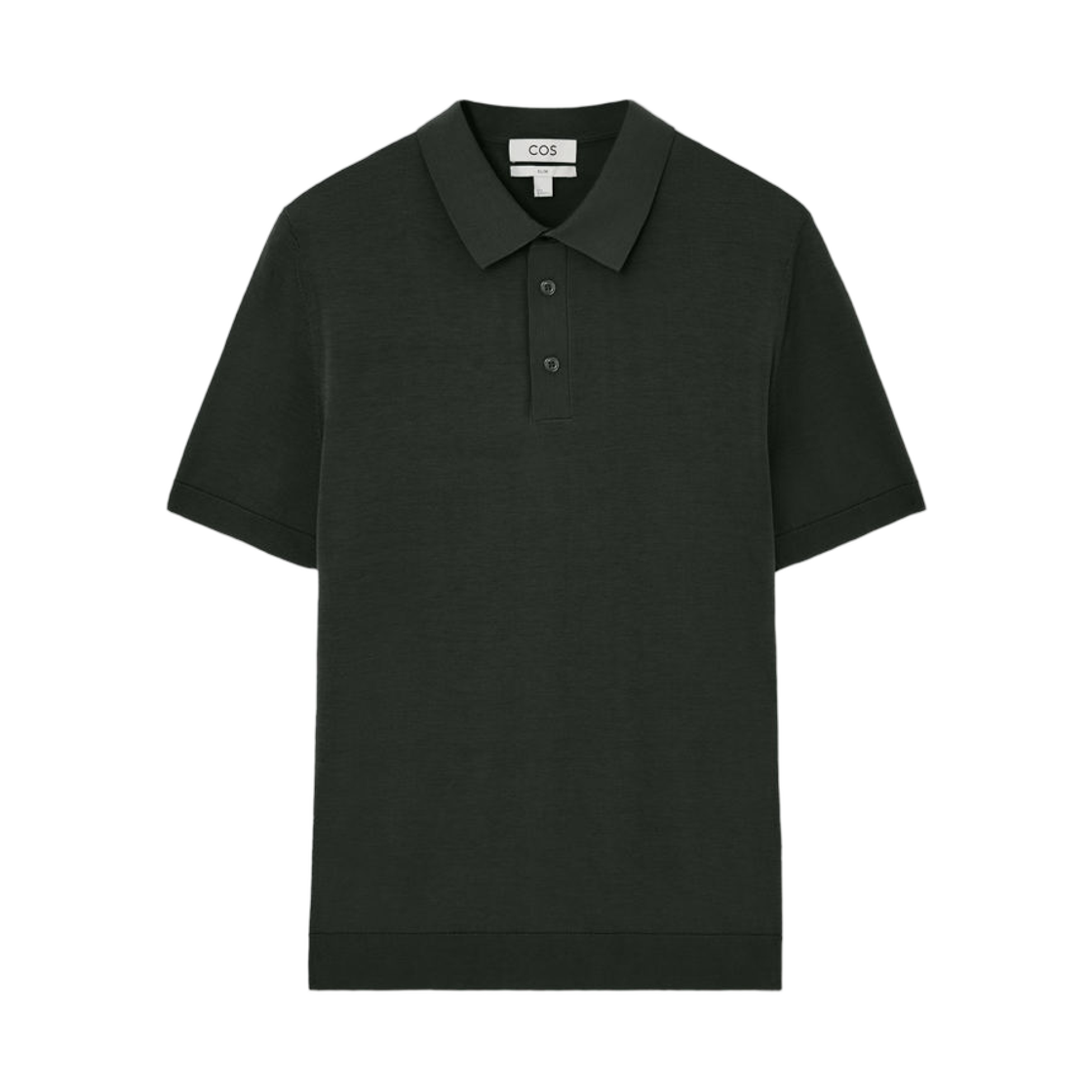 코스 슬림 니트 실크 폴로 셔츠 다크 그린(COS Slim Knitted Silk Polo Shirt Dark Green) - 1