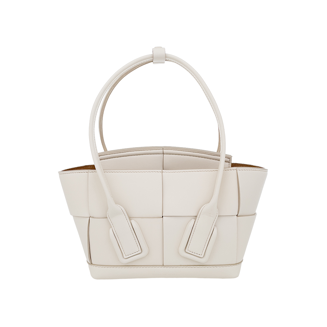 ITWOPIICSRNH Bottega Veneta Arco Mini Top Handle Bag in Bianco Calfskin