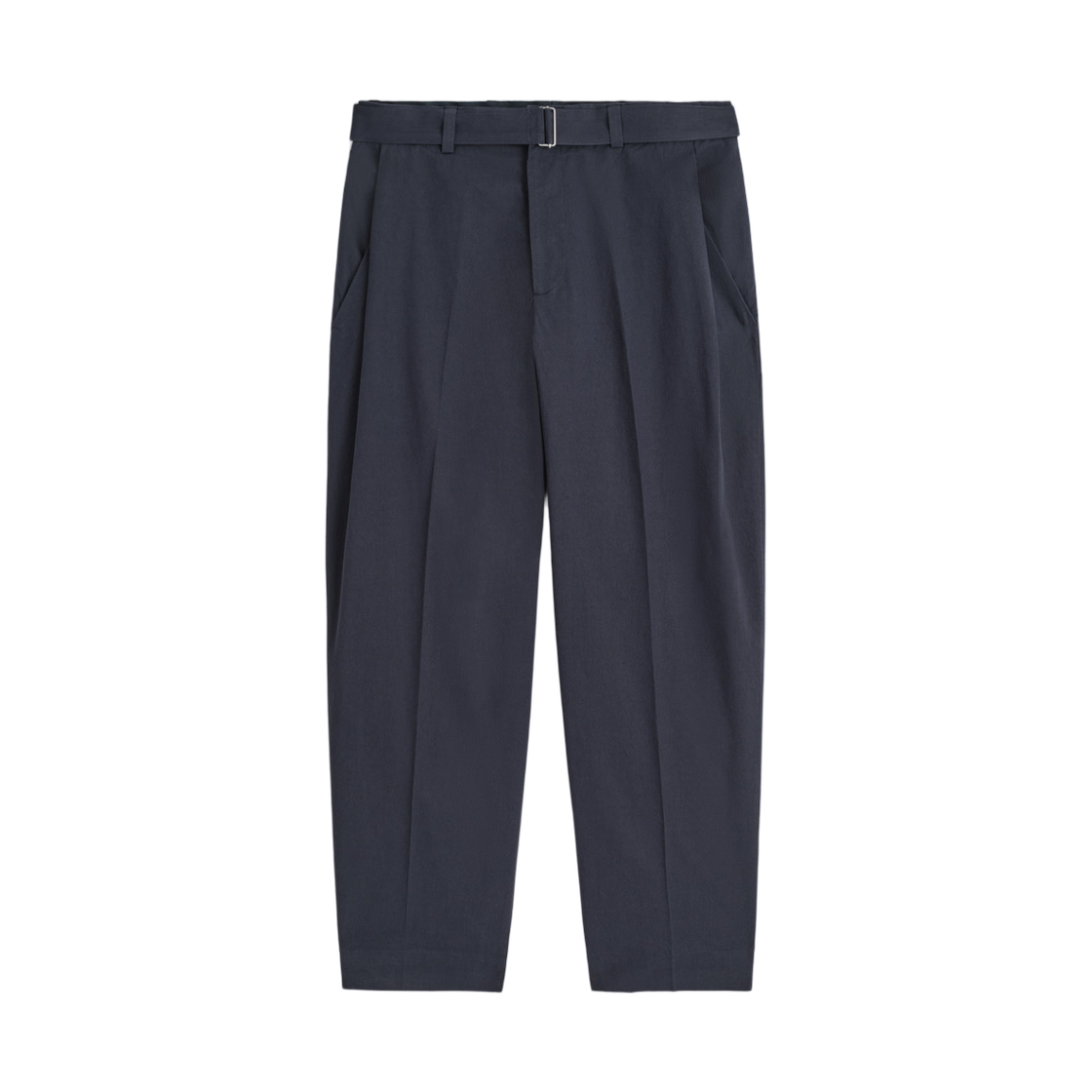 코스 벨티드 테이퍼드 코튼 트라우저 네이비(COS Belted Tapered Cotton Trousers Navy) - 1
