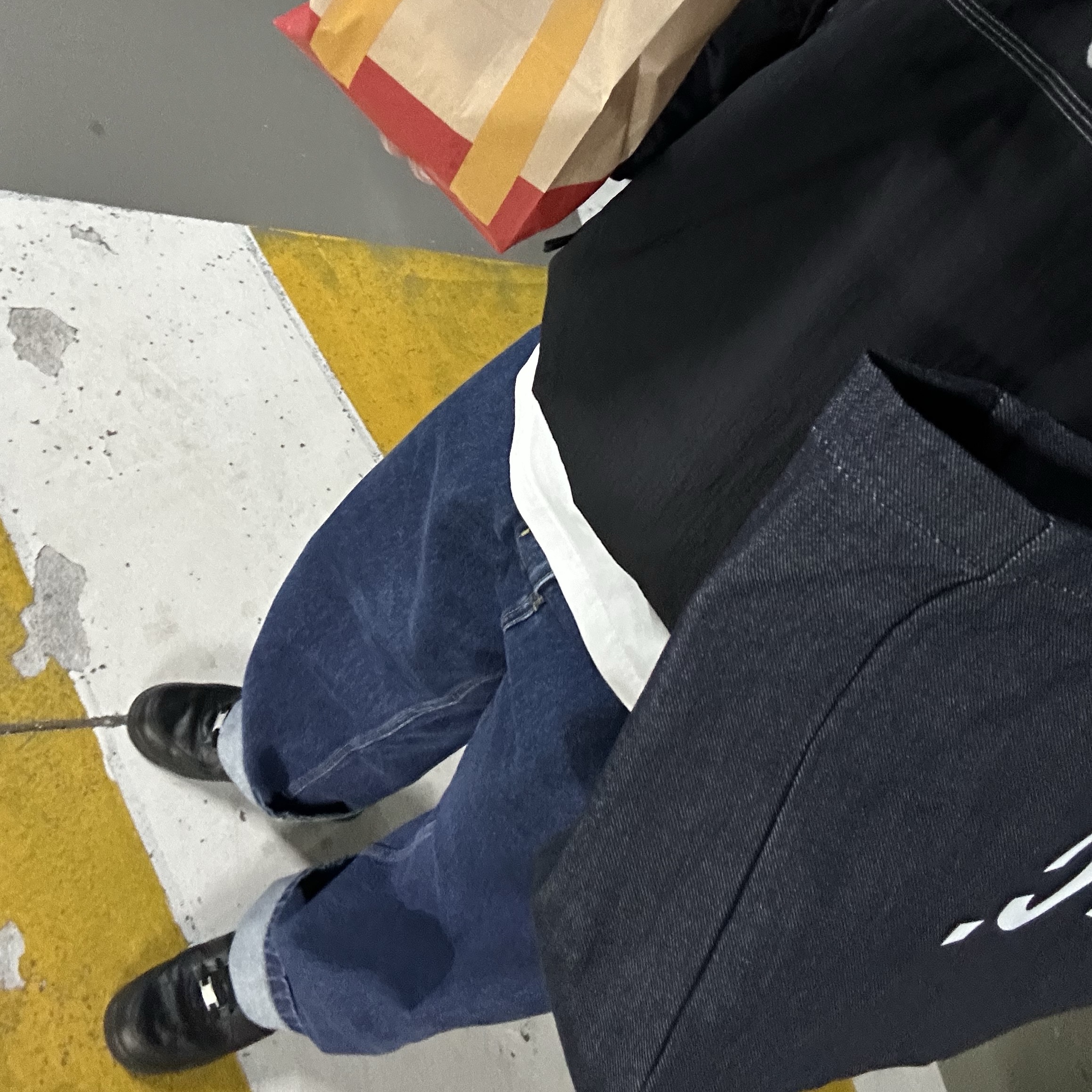 Carhartt WIP Brandon Pants Blue Stone Washed, Supreme x Nike Ripstop Pullover Black - 24SS 착용 스타일