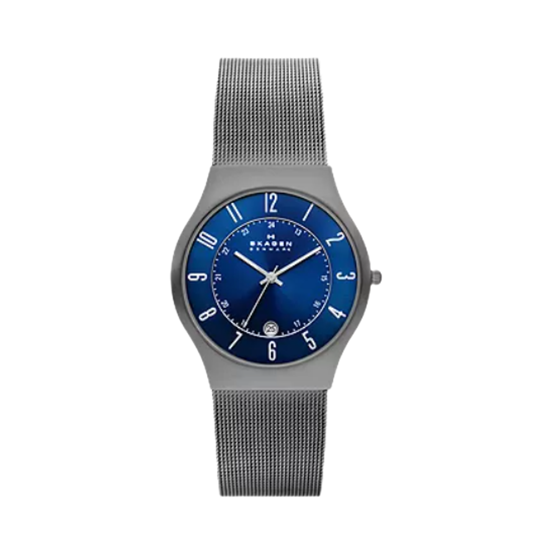 스카겐 선드비 티타늄 쿼츠 쓰리핸드 37mm 스테인리스 스틸 메쉬 딥 오션 차콜(Skagen Sundby Titanium Quartz Three-Hand 37mm Stainless Steel Mesh Deep Ocean Charcoal)