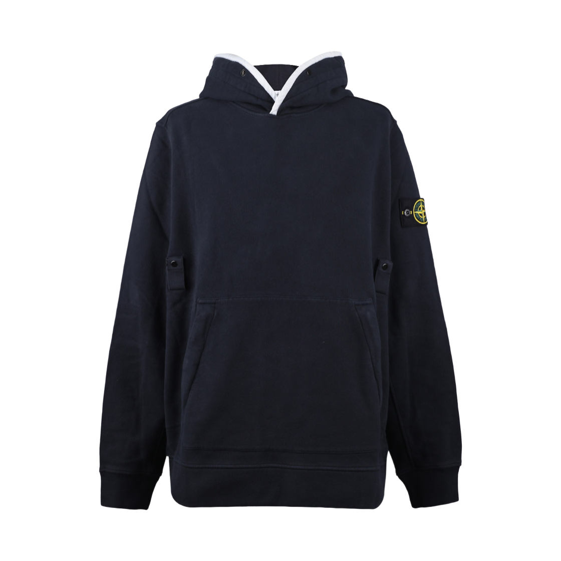 751560620-V0020 Stone Island 60620 Brushed Cotton Fleece Hooded Sweatshirt Navy Blue - 21FW