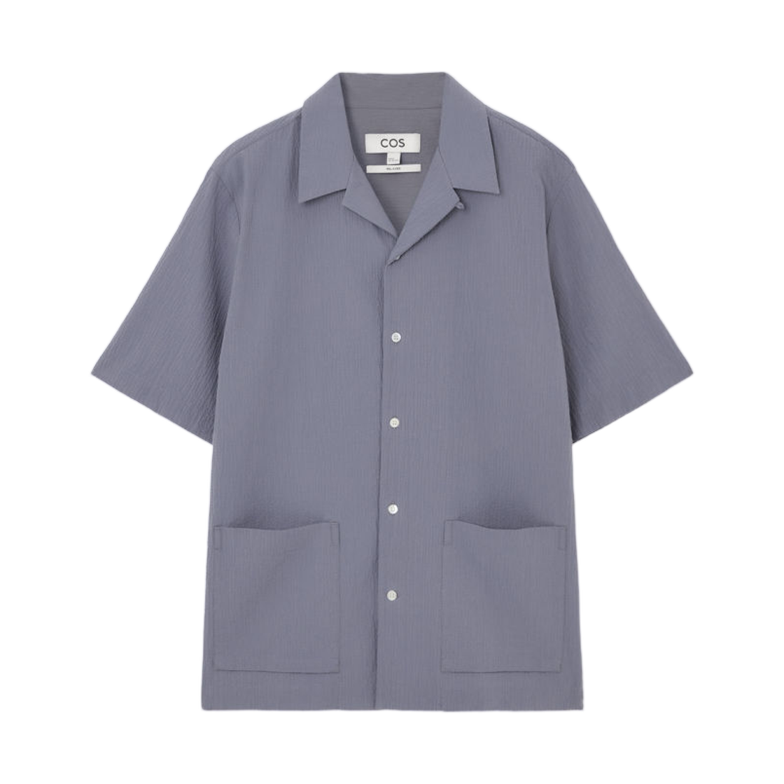 코스 쇼트 슬리브 코튼 시어서커 셔츠 더스티 블루(COS Short Sleeved Cotton Seersucker Shirt Dusty Blue) - 1