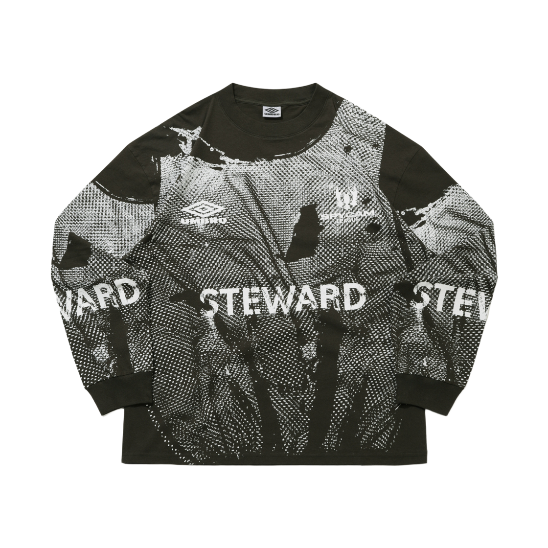 엄브로 x 슬램잼 스튜어드 롱슬리브 티셔츠 올리브(Umbro x Slam Jam Steward Long Sleeve T-Shirt Olive)