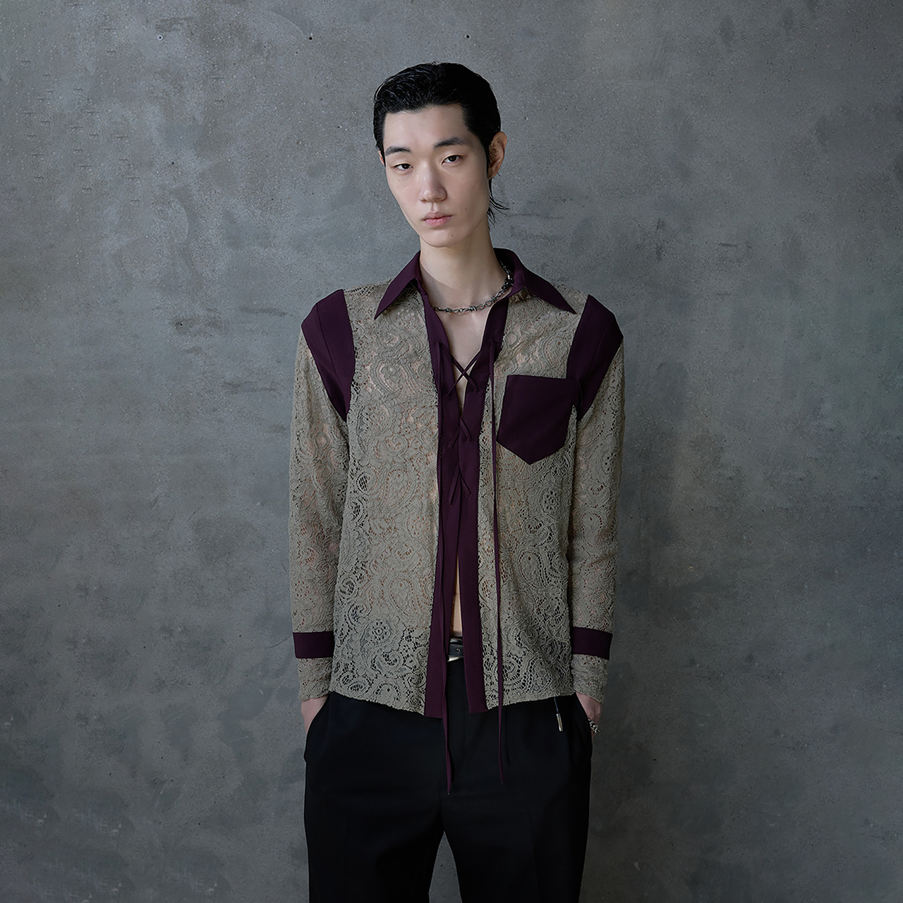 스틸레써디 레이스업 셔츠 카키(Still Lethardy Lace-Up Shirt Khaki) - 6