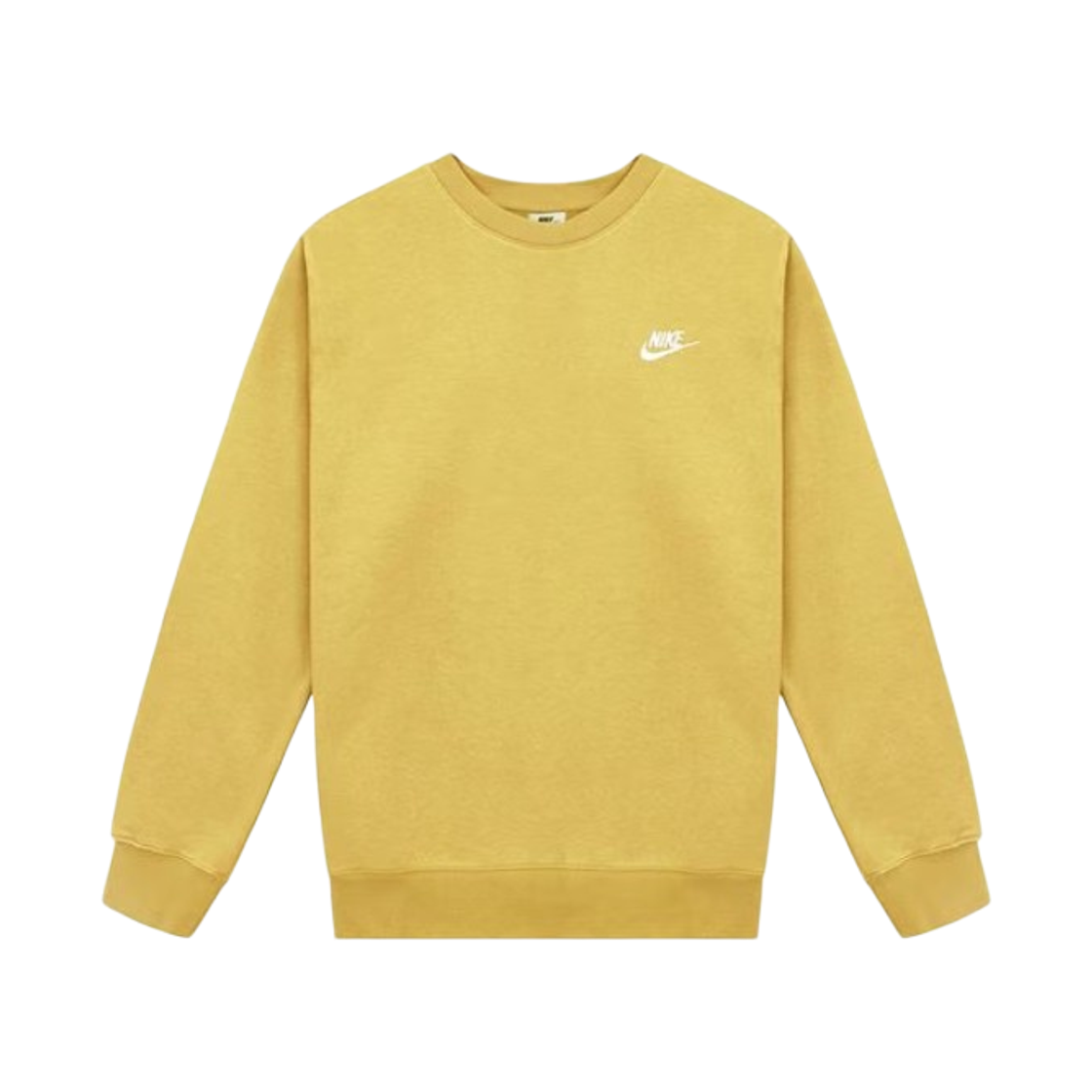 BV2663-725 Nike NSW Club Fleece Crew Sweatshirt Wheat Gold - Asia