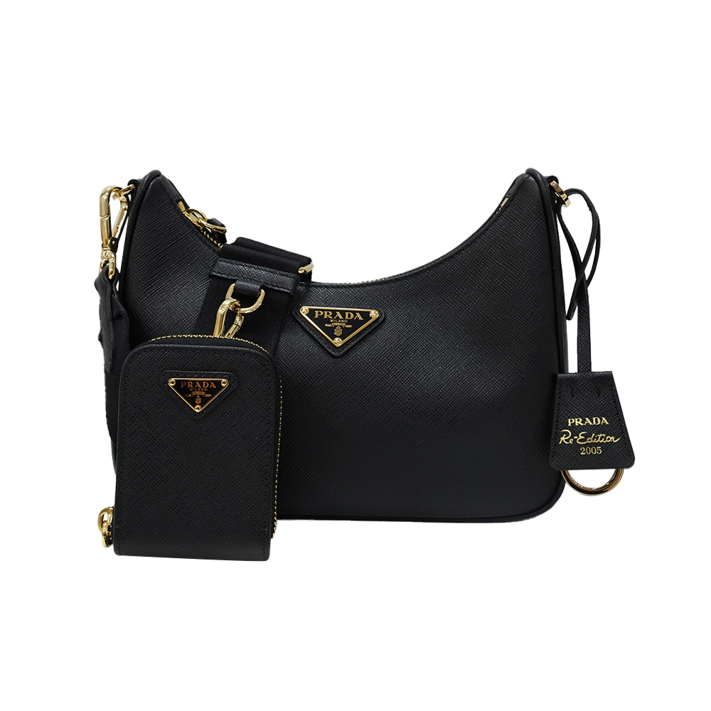 1BH204 NZV F0632 [15%쿠폰]Prada Re-Edition Saffiano Triangle Logo Shoulder Bag Black