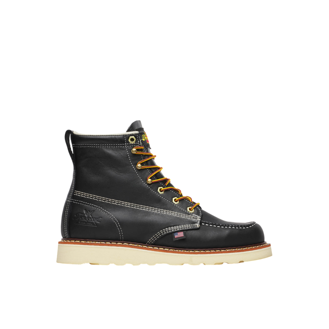 쏘로굿 아메리칸 헤리티지 6인치 목토 맥스웨어 웨지 블랙 - EE(Thorogood American Heritage 6Inch Moc Toe Maxwear Wege Black - EE)
