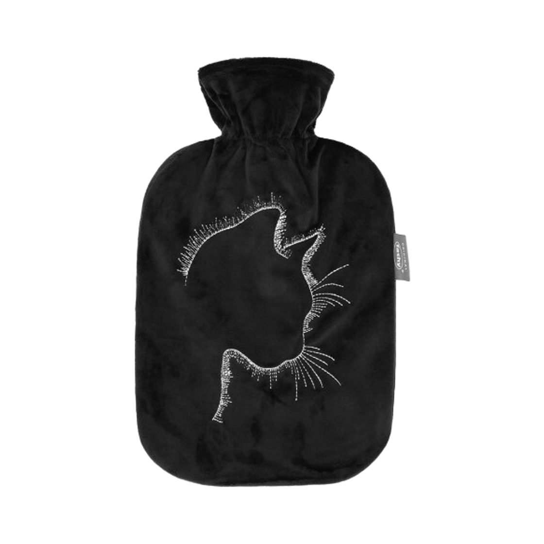 67453-20 Fashy Hot Water Bottle 2L with Plush Cover Black