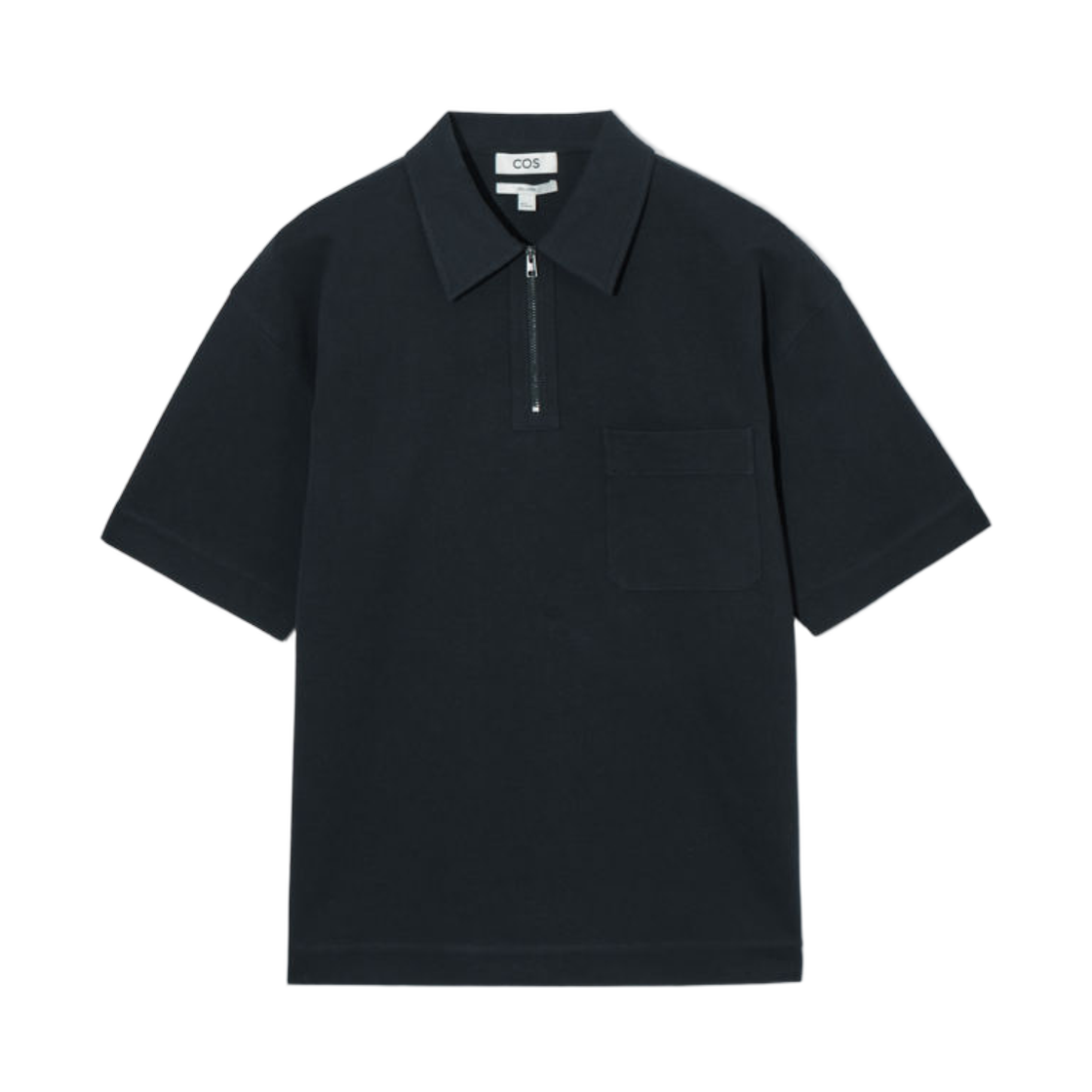 코스 트윌 하프 집 폴로 셔츠 네이비(COS Twill Half Zip Polo Shirt Navy) - 1