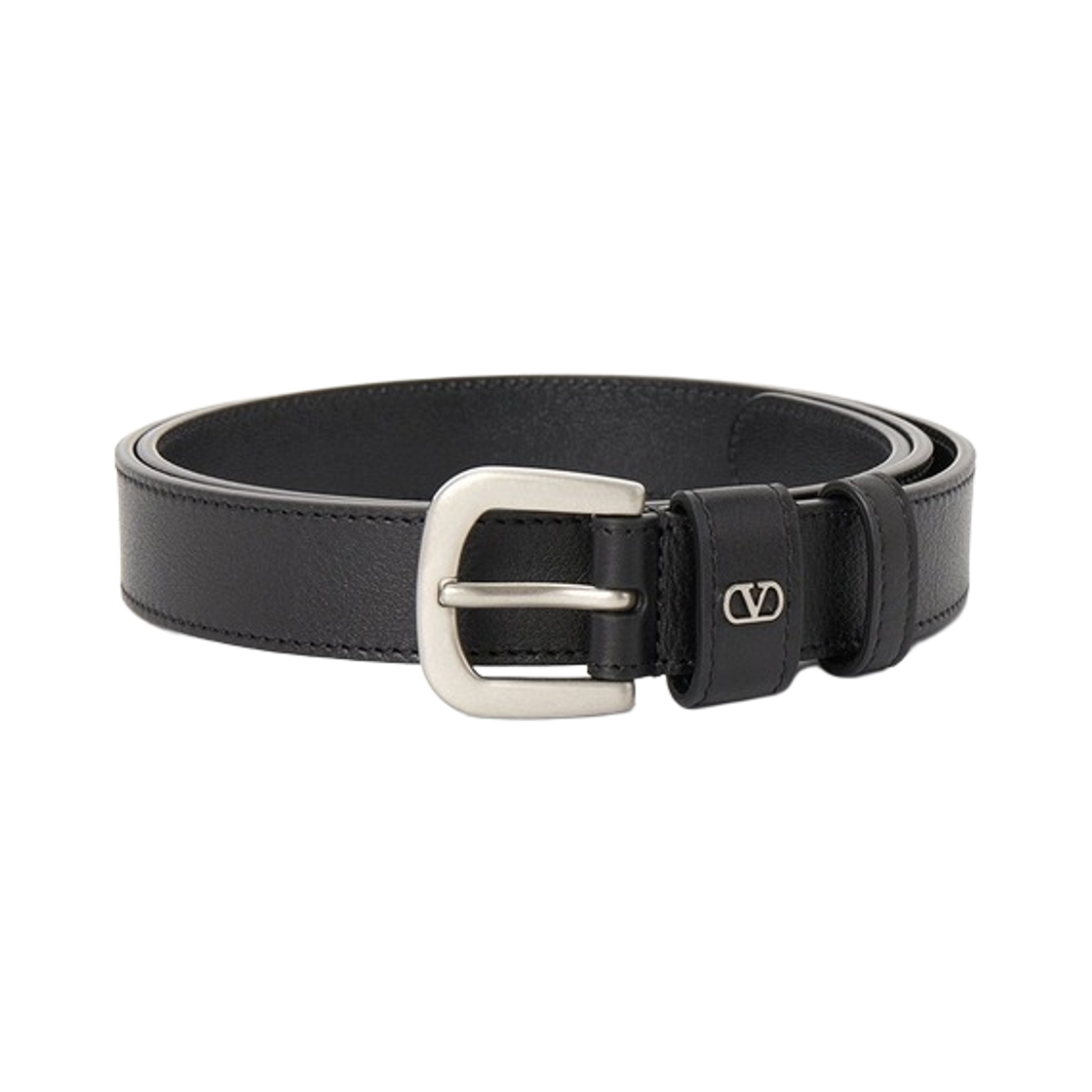 T0SM1XUG0NO Valentino Vlogo Signature Calfskin Belt Black
