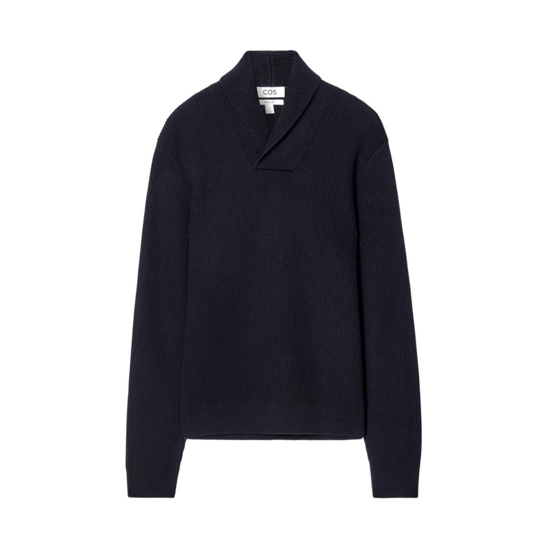 코스 숄 칼라 립드 메리노 울 스웨터 네이비(COS Shawl Collar Ribbed Merino Wool Jumper Navy) - 1
