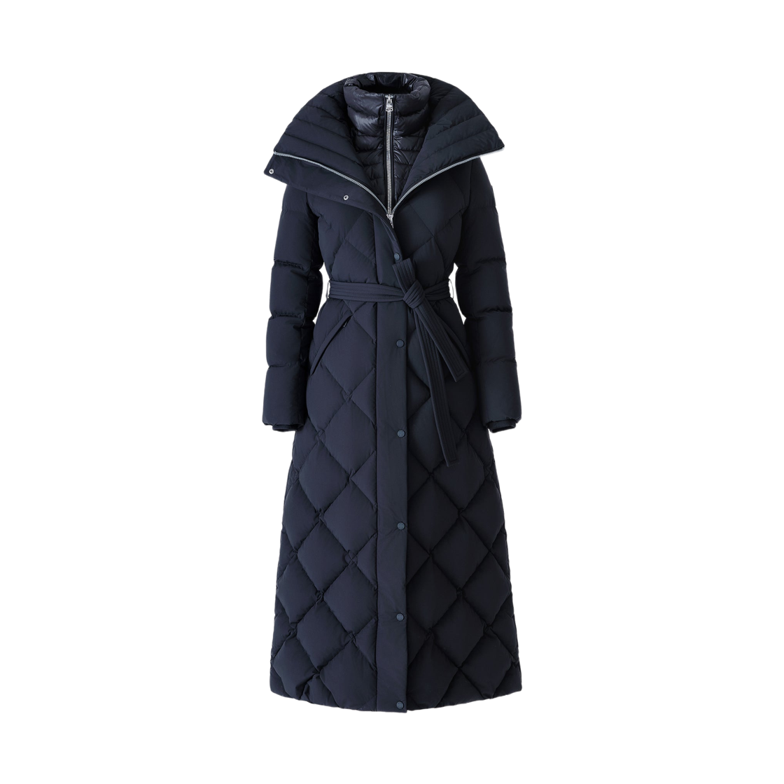 (W) 맥카지 로렐라 투인원 라이트 다운 벨테드 코트 블랙((W) Mackage Laurella 2-in-1 Light Down Belted Coat Black)