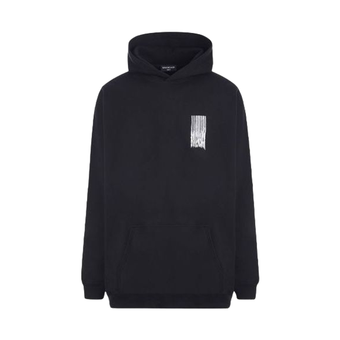651799TKVE61070 Balenciaga Barcode Cotton Hoodie Black