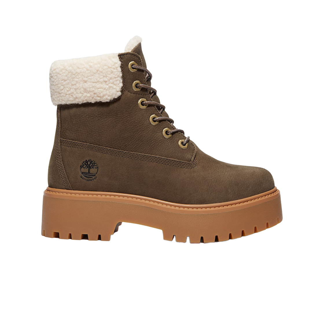 (W) 팀버랜드 스톤 스트릿 웜 라인드 워터프루프 플랫폼 부츠 다크 브라운 풀 그레인((W) Timberland Stone Street Warm Lined Waterproof Platform Boots Dark Brown Full Grain) - 1