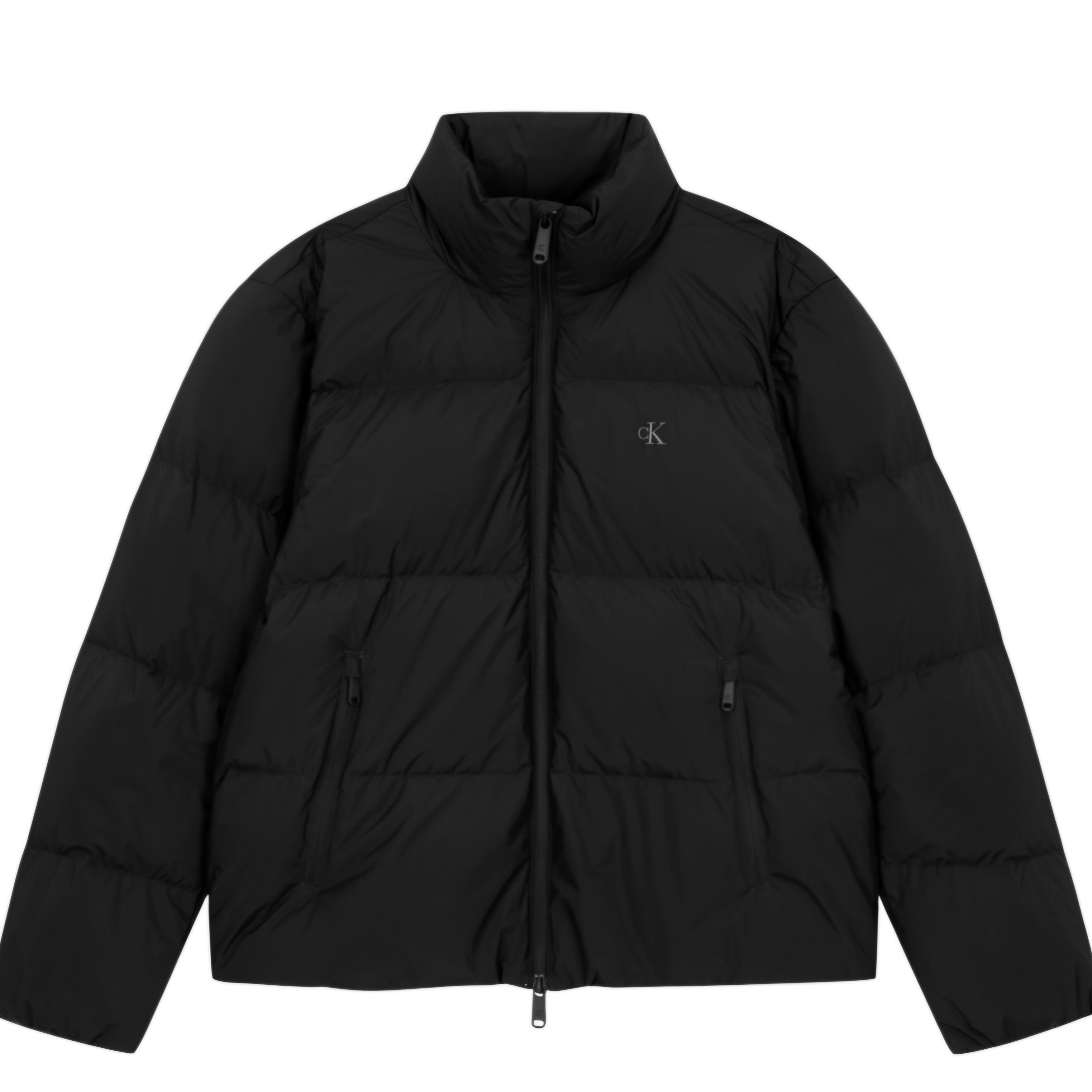 Calvin Klein Relaxed Short Down Puffer Jacket Black 착용 스타일