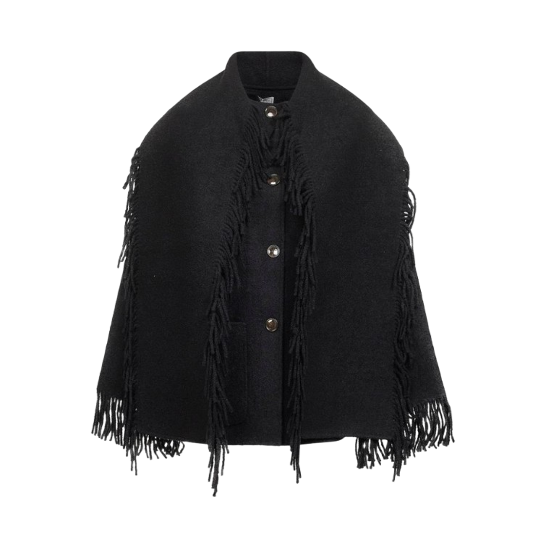 254-WRO0242-FB0471-001 (W) Toteme Fringed Scarf Jacket Black