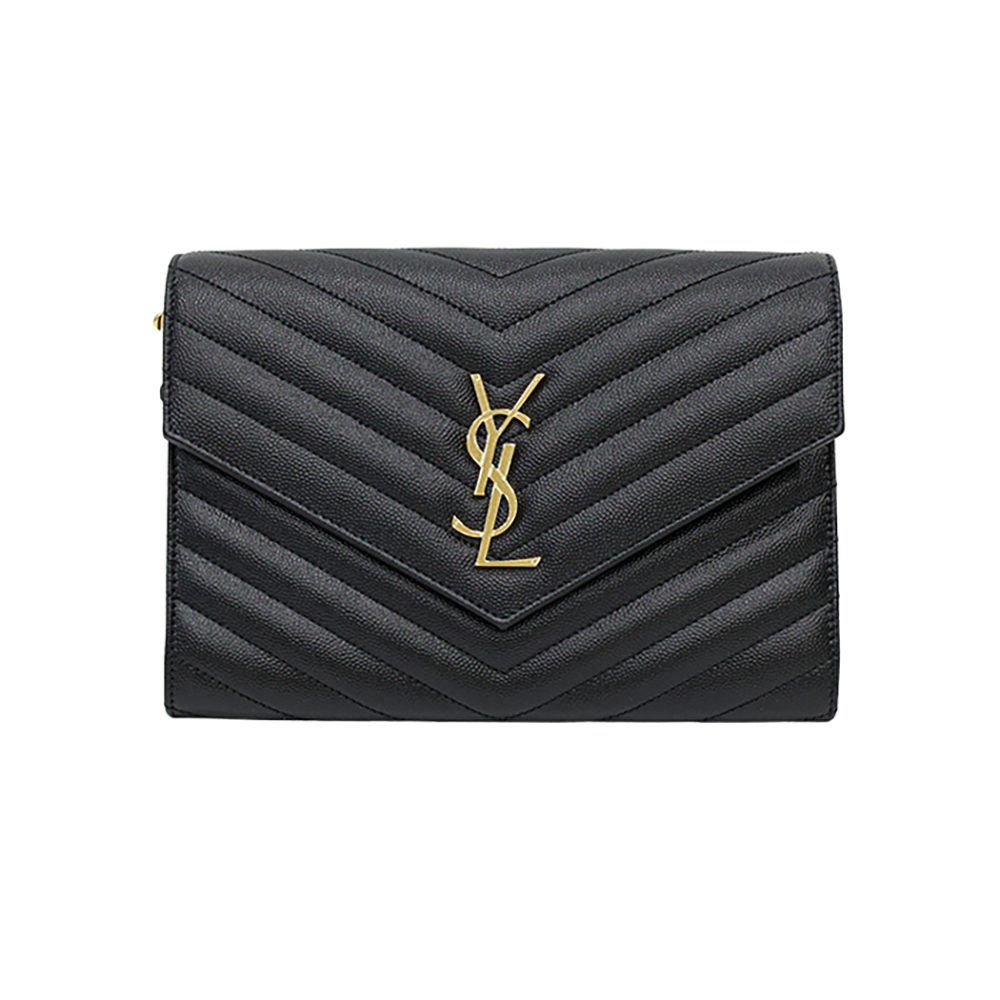 617662 BOW01 1000 [15%쿠폰]Saint Laurent Cassandra Matelasse Clutch Black