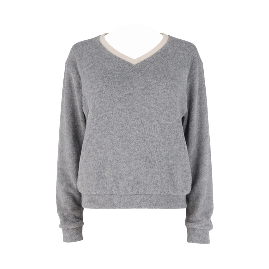 SA25122TSMG sayuu Brushed V-neck Pullover Melange Gray