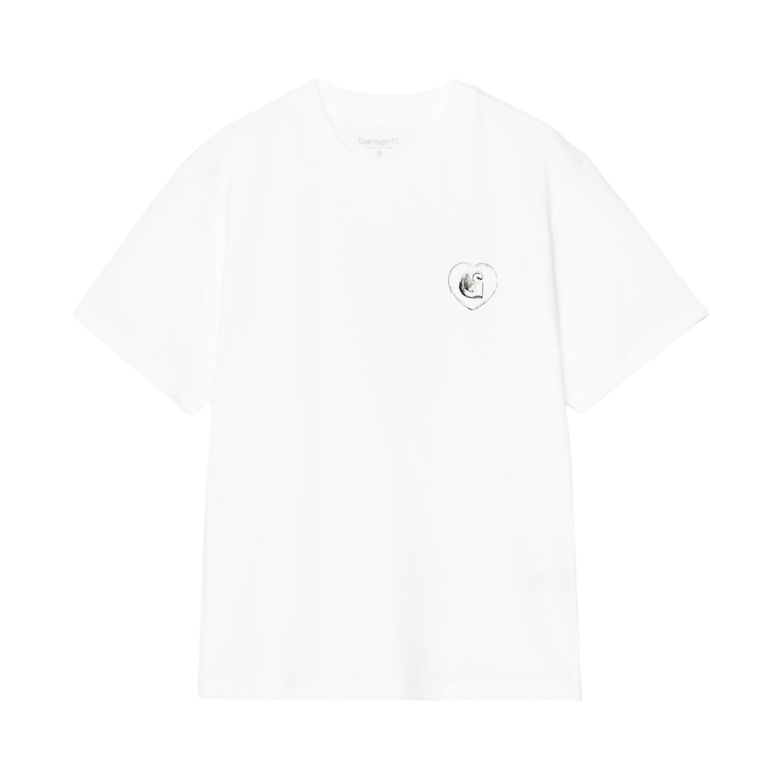 (W) 칼하트 WIP 숏슬리브 하트 오브 하트 티셔츠 화이트((W) Carhartt WIP S/S Hearts Of Hartts T-Shirt White) - 1