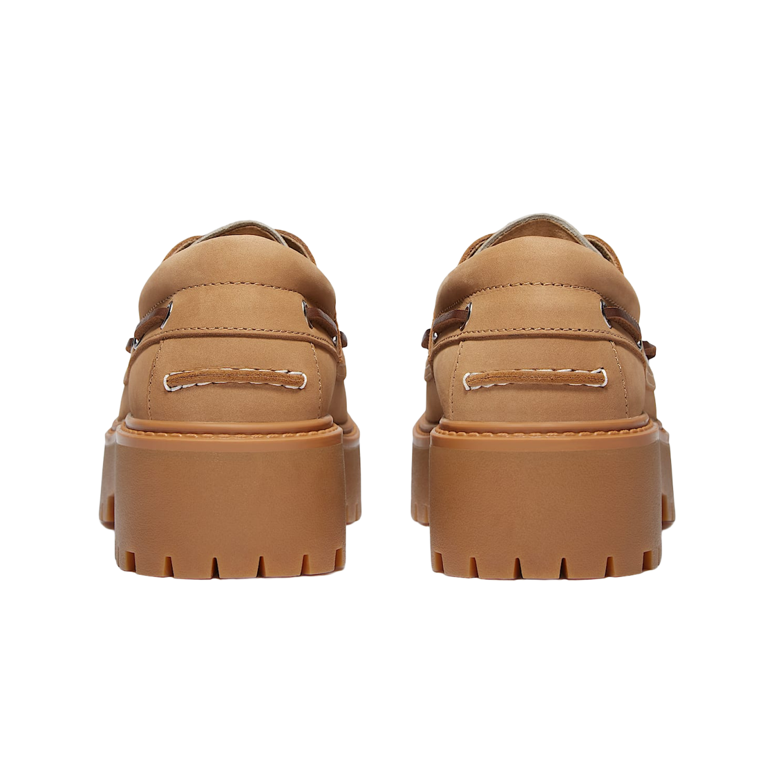 (W) 팀버랜드 스톤 스트릿 플랫폼 보트 슈즈 레오파드 프린트 베이지 누벅((W) Timberland Stone Street Platform Boat Shoes Leopard Print Beige Nubuck) - 3