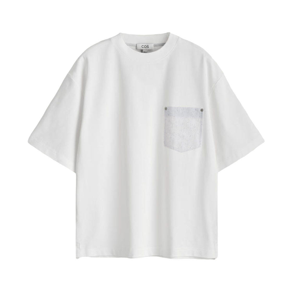 코스 오버사이즈 우븐 포켓 티셔츠 화이트(COS Oversized Woven Pocket T Shirt White) - 1