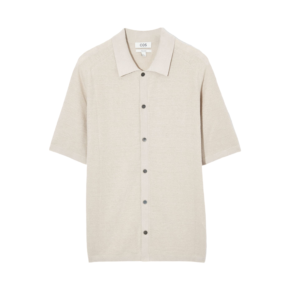 코스 립드 니트 리넨 셔츠 라이트 베이지(COS Ribbed Knit Linen Shirt Light Beige) - 1