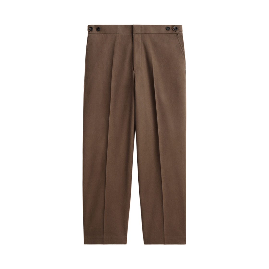 1296833001 COS Cotton Cropped Straight Leg Trousers Brown
