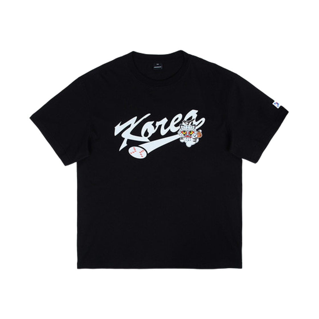 KBO x 뮷즈 야구 대표팀 까치 호랑이 티셔츠 블랙 (논 마킹 버전)(KBO x Muds Baseball Team Magpie and Tiger T-Shirt Black (Non Marking Ver.))