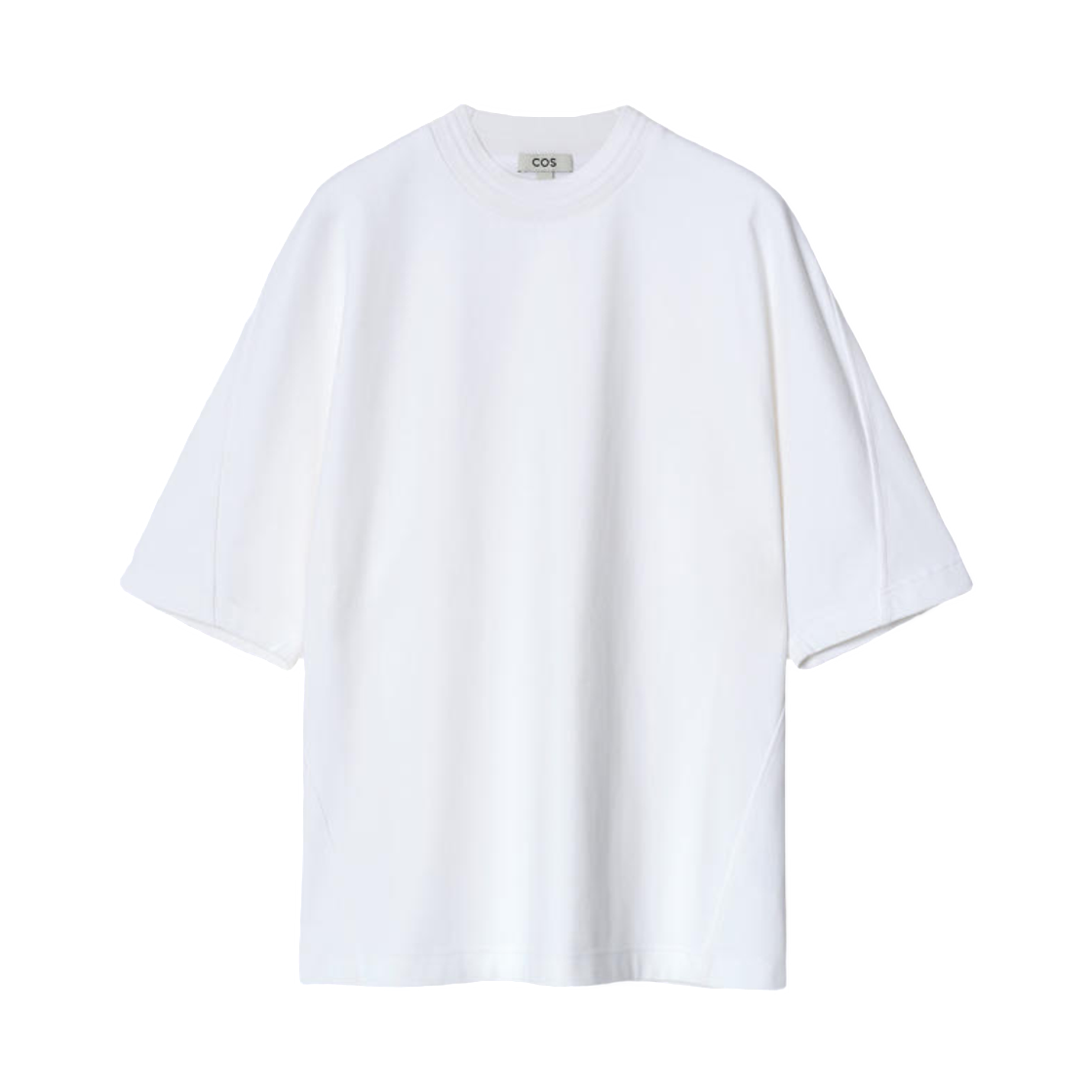 코스 오버사이즈 헤비웨이트 모크넥 티셔츠 화이트(COS Oversized Heavyweight Mock Neck T Shirt White) - 1