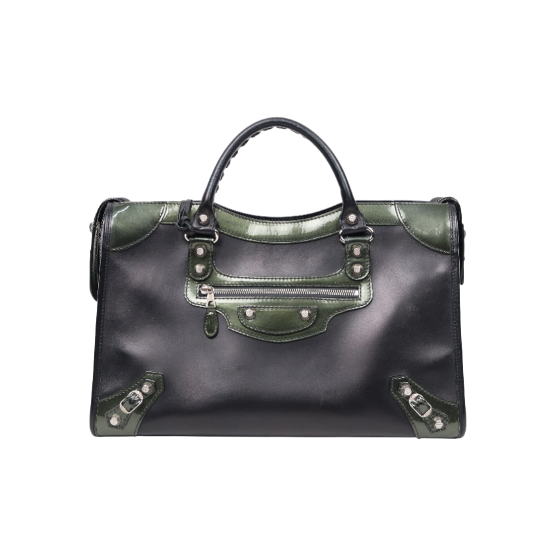 ITLIEURDPMMP Balenciaga Green-Black City Motor Bag C-A39539