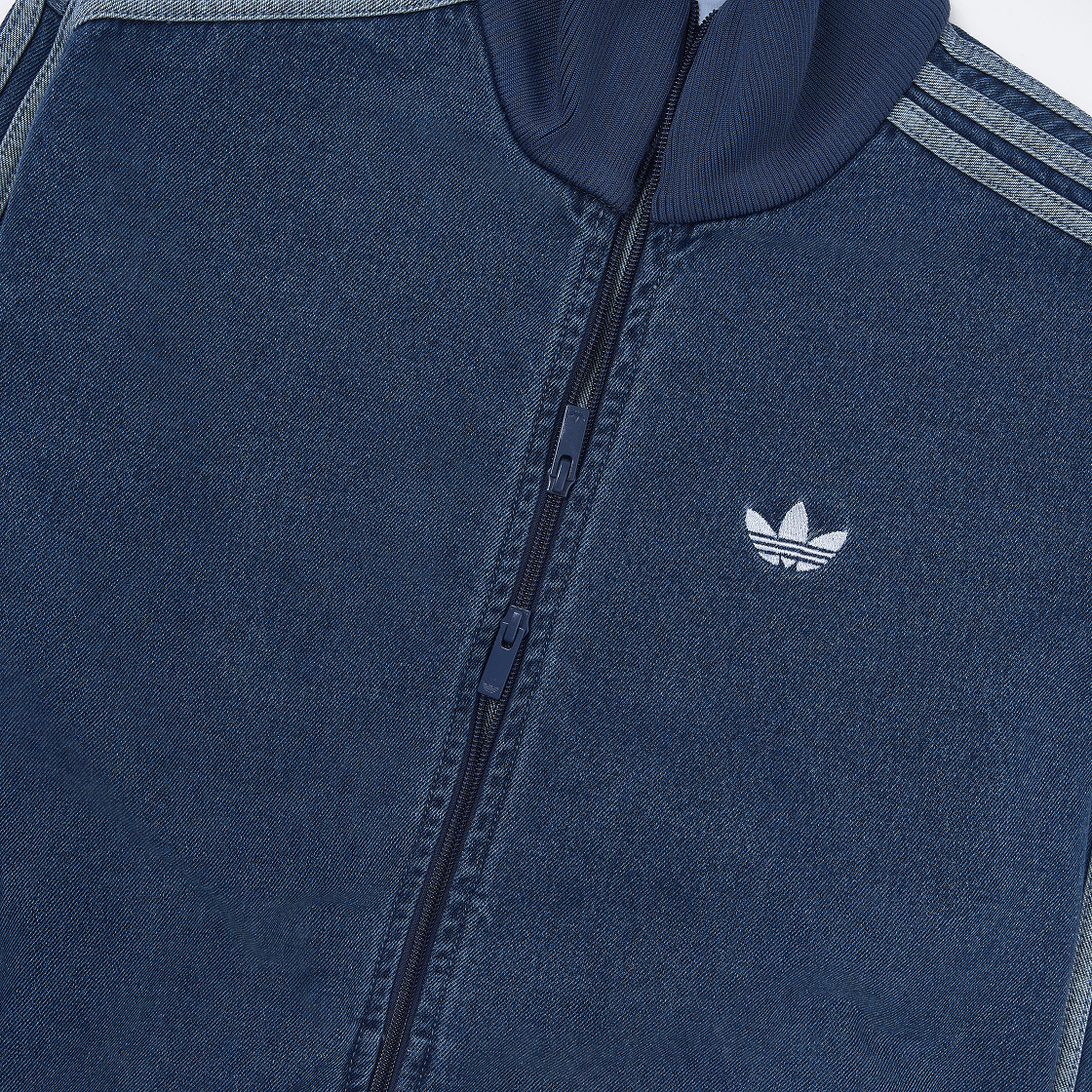 아디다스 아디컬러 데님 파이어버드 트랙탑 미디움 블루 데님 - US 사이즈(Adidas Adicolor Denim Firebird Track Top Medium Blue Denim - US Sizing) - 3