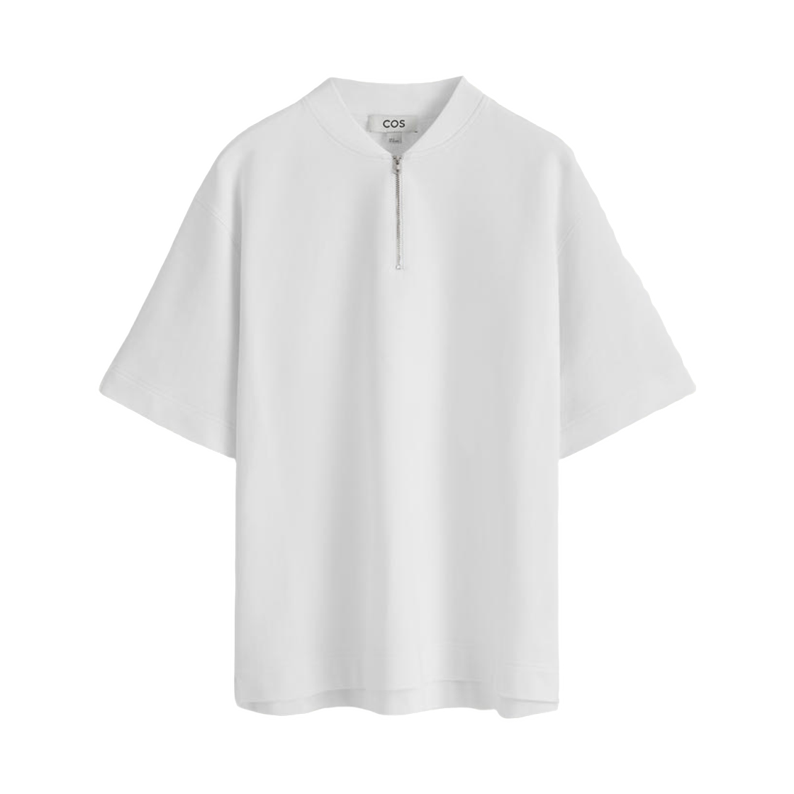 코스 하프 집 코튼 티셔츠 화이트(COS Half Zip Cotton T Shirt White) - 1