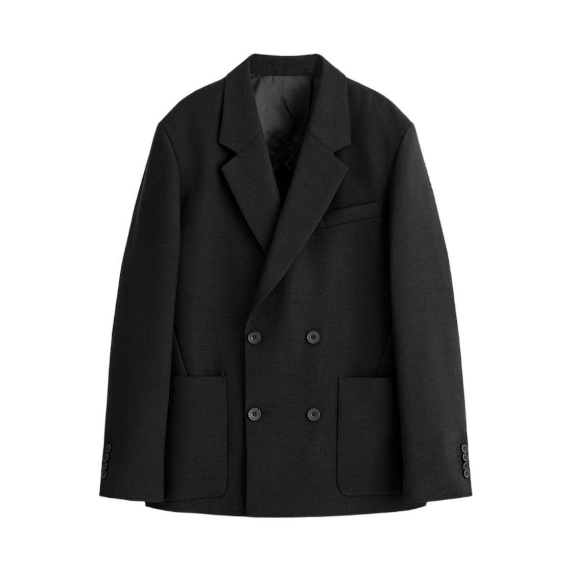 1294412001 COS Unstructured Wool Blend Blazer Black