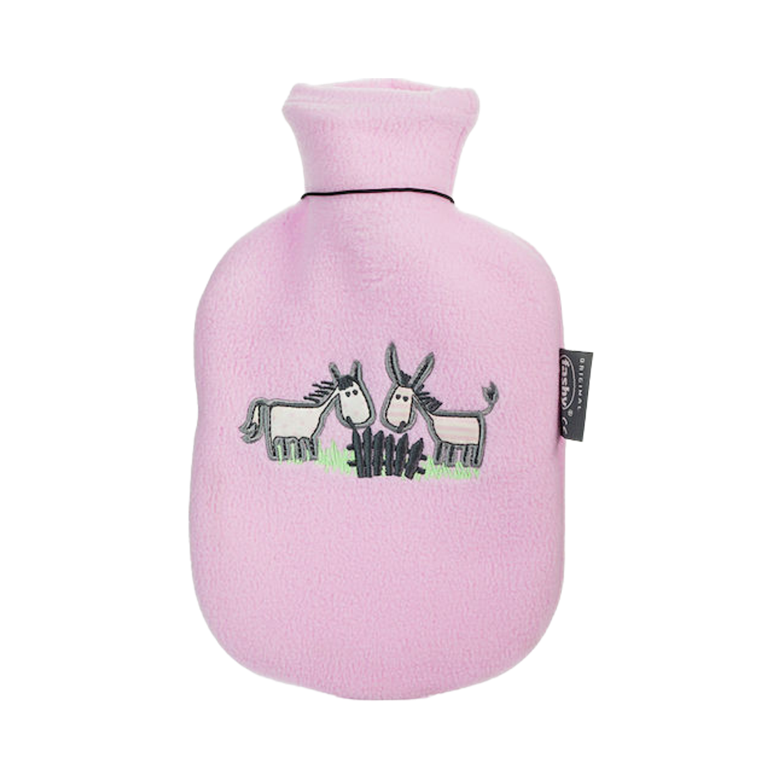 6505-44 Fashy Hot Water Bottle 0.8L with Fleece Cover Pink